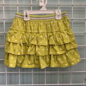 Size 6/7 - Yellow/White Ruffle Polka Dot Boden Skirt