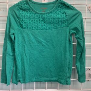 Size 7/8 - Green Eyelet Shirt