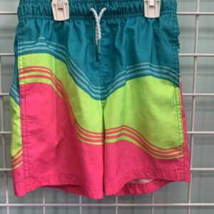 Size 8 - Blue/Yellow/Pink Swim Trunk