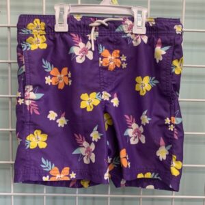 Size 8 - Purple Floral Swim Trunk