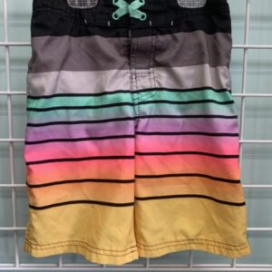 Size 8 - Black/Rainbow Swim Trunk