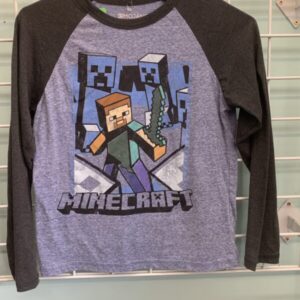 Size 10 - Grey/Blue Minecraft Shirt