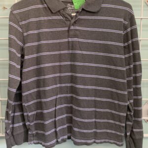 Size 10/12 - Grey/Blue Stripe Polo Shirt