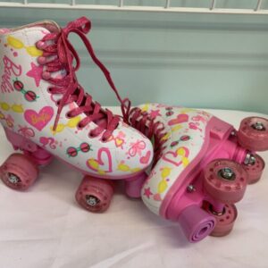 Roller Skate - 12/02 Youth, White/Pink Barbie