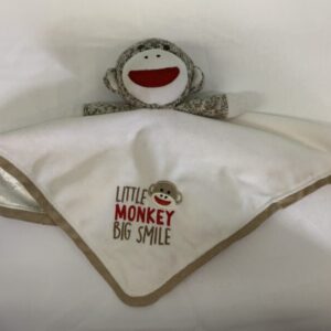 Toy: White/Brown Little Monkey Big Smile Lovie
