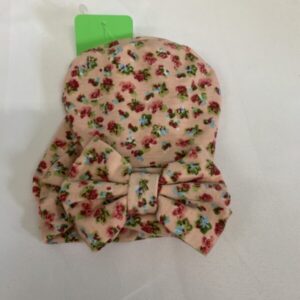 Hat - Infant 00/06 Month, Pink Floral Bow