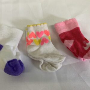 Socks - Infant - 03/06 Month, Pink/White/Purple/Yellow 3 Pack