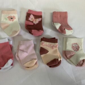 Socks - Infant - Newborn, Pink/White 7 Pack