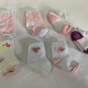 Socks - Infant - 0/3 Month, Pink/White/Purple 7 Pack