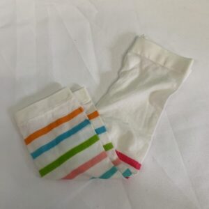 Tights: Infant, 0/6 Month, White Stripe Footless