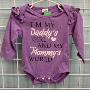 Size 06/09 Month - Purple Daddy's Girl, Mommy's World Onesie