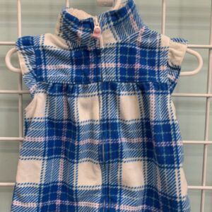 Size 09 Month - Blue/White/Pink Fleece Vest