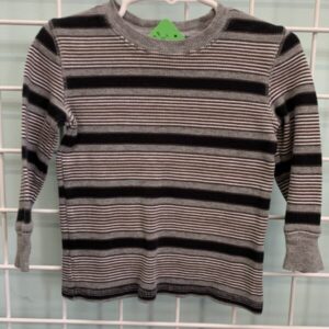 Size 2T - Grey/Black Stripe Shirt