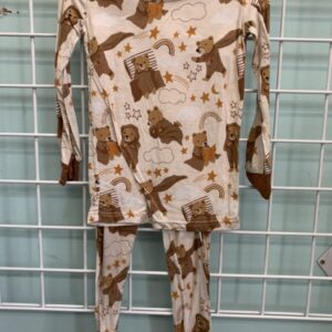 Size 2T - Brown/White Bear Little Sleepies Bamboo PJ Set