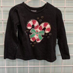 Size 3T - Black Candy Cane Shirt