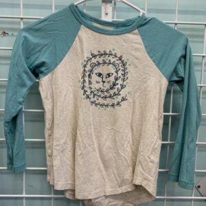Size 7 - Green/Cream Cat Tea Shirt