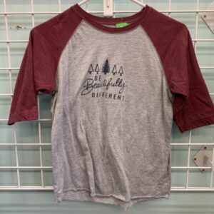 Size 10/12 - Maroon/Grey Be Beautifully Different Shirt