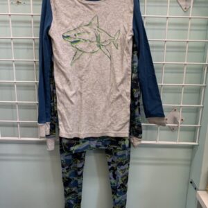 Size 10/12 - Blue/Grey Shark PJ Set
