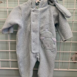 Size 06/09 Month - Blue Puppy Fuzzy Romper