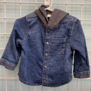 Size 18 Month - Blue/Grey Jean Hooded Jacket