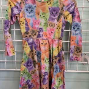 Size 8/9 - Rainbow Kitten Dress
