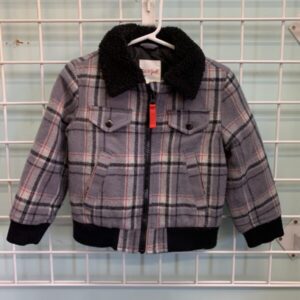Size 3T - Purple/Black Plaid Jacket