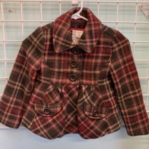 Size 6/7 - Brown/Pink Plaid Jacket