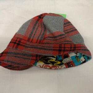 Hat - 1/3 Toddler, Grey/Red Plaid