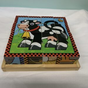 Puzzle: 16 pc. Melissa & Doug - Wooden Cube - Farm