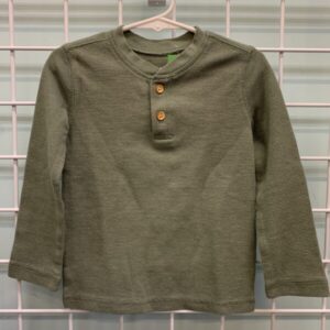 Size 3T - Green Thermal Henley Shirt