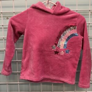 Size 5/6 - Pink Rainbow Fleece Sweatshirt