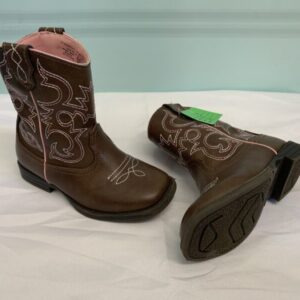Boots - Size 10 Toddler, Brown/Pink Western