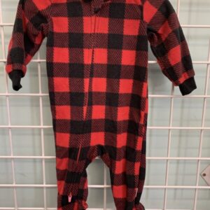 Size 03/06 Month - Red/Black Fleece Sleeper