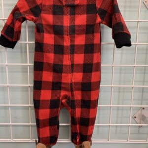 Size 06 Month - Red/Black Fleece Sleeper