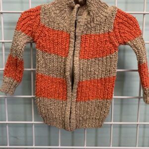 Size 06/12 Month - Khaki/Orange Stripe Sweater