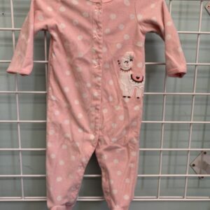 Size 09 Month - Pink Llama Fleece Sleeper