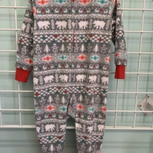 Size 18 Month - Grey/Red Winter Fleece Sleeper