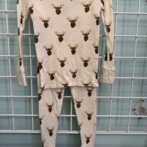 Size 3T - Cream/Brown Moose Kiki + Lulu Bamboo PJ Set