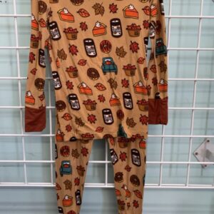 Size 3T - Brown Fall Thanksgiving Kiki + Lulu Bamboo PJ Set