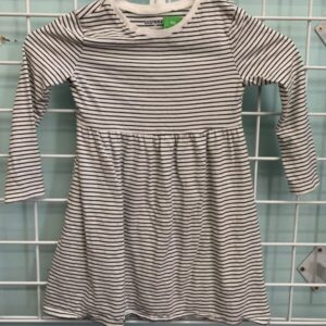 Size 5T - White/Black Stripe Dress